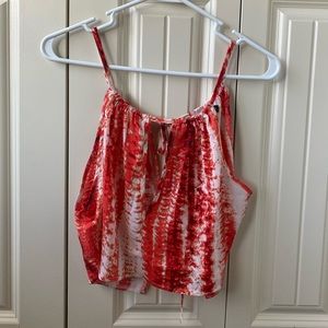 Red crop tank top